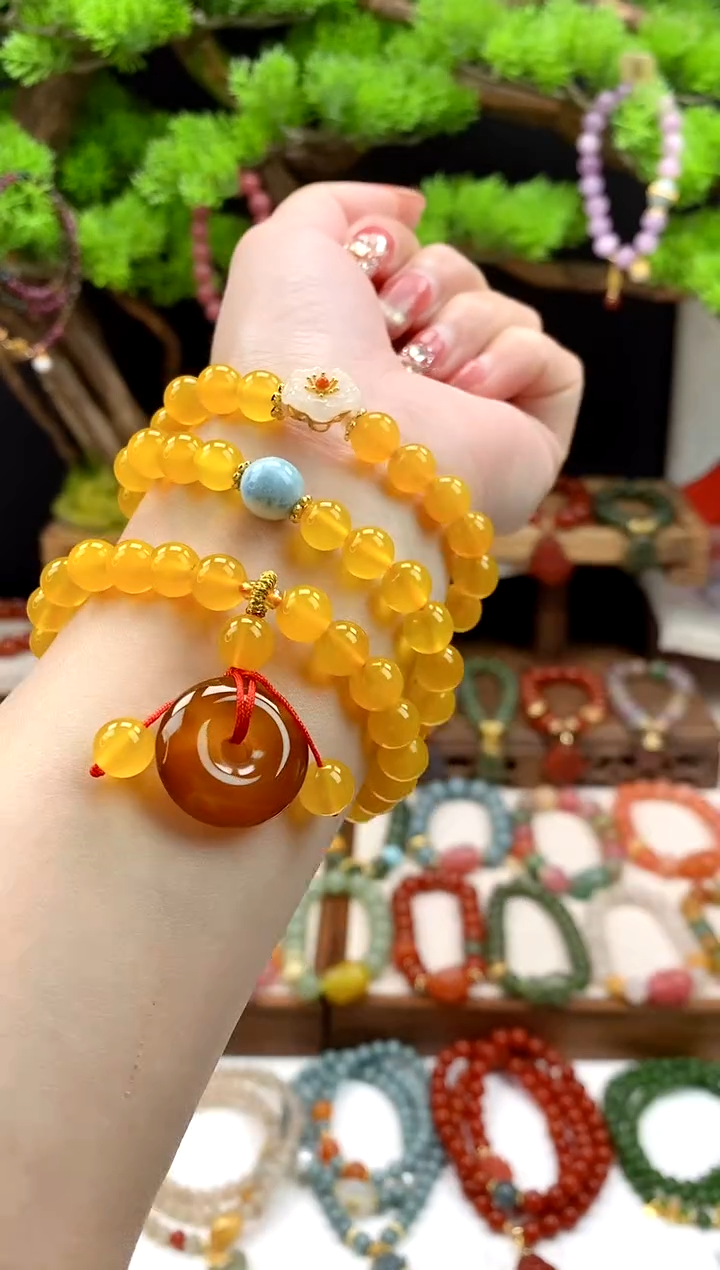 【闪购商品】玛瑙手饰未镶嵌黄3圈