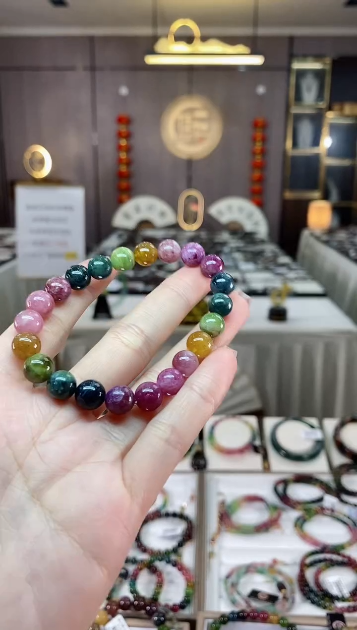 【闪购商品】碧玺单圈手串8mm+未镶嵌一物一证dan