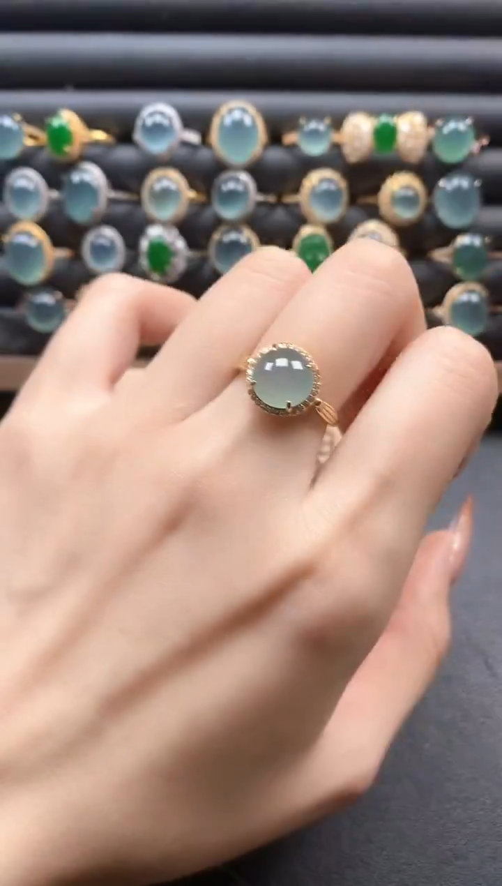 银S925镶嵌戒指翡翠51511