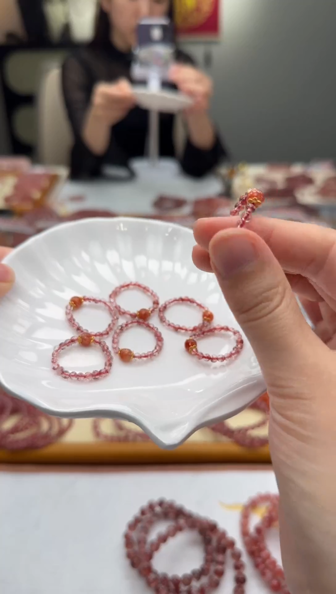 未镶嵌戒指水晶金草莓戒指 多样性发一