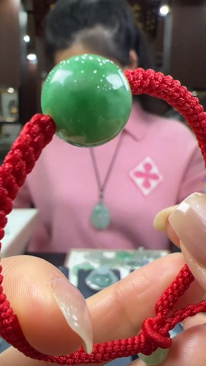 【闪购商品】翡翠挂件未镶嵌圆珠手绳 有纹