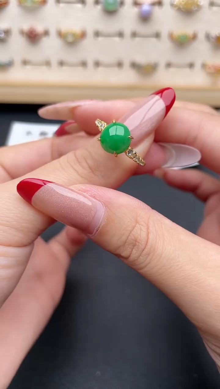 【闪购商品】翡翠戒指银S925镶嵌一物一证一礼盒