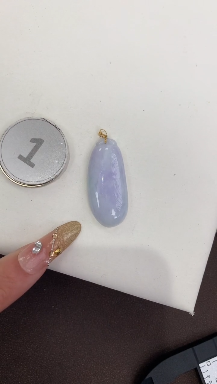 颈饰18K金镶嵌翡翠天然缅甸a货翡翠