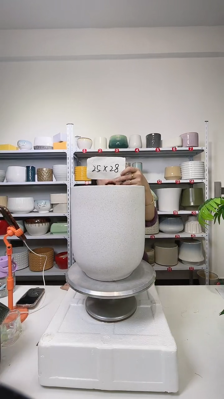 【闪购商品】陶瓷白麻中号25*28（瑕疵）