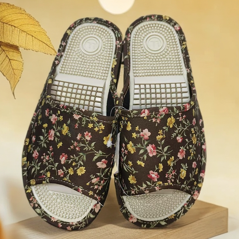 按摩碎花拖鞋家居室内防滑健康穴位减压钉子指压保健拖