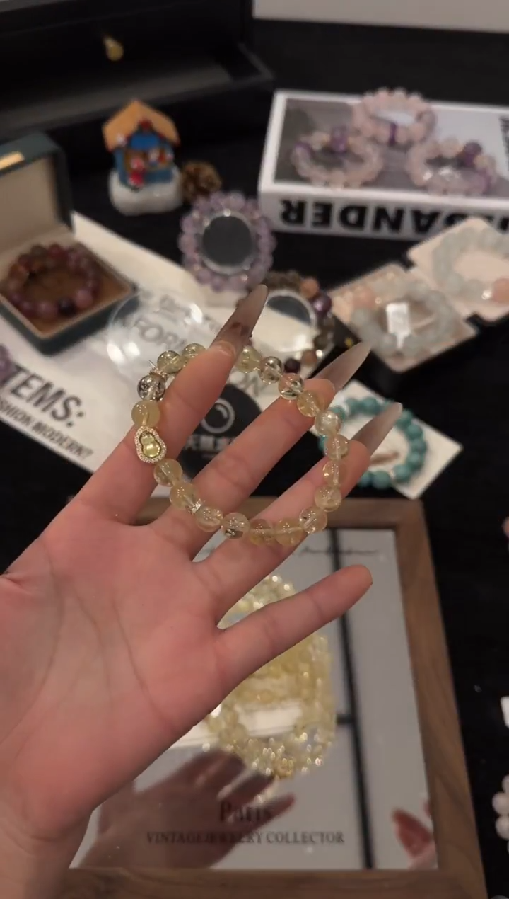 合金手链水晶黄水晶x3633