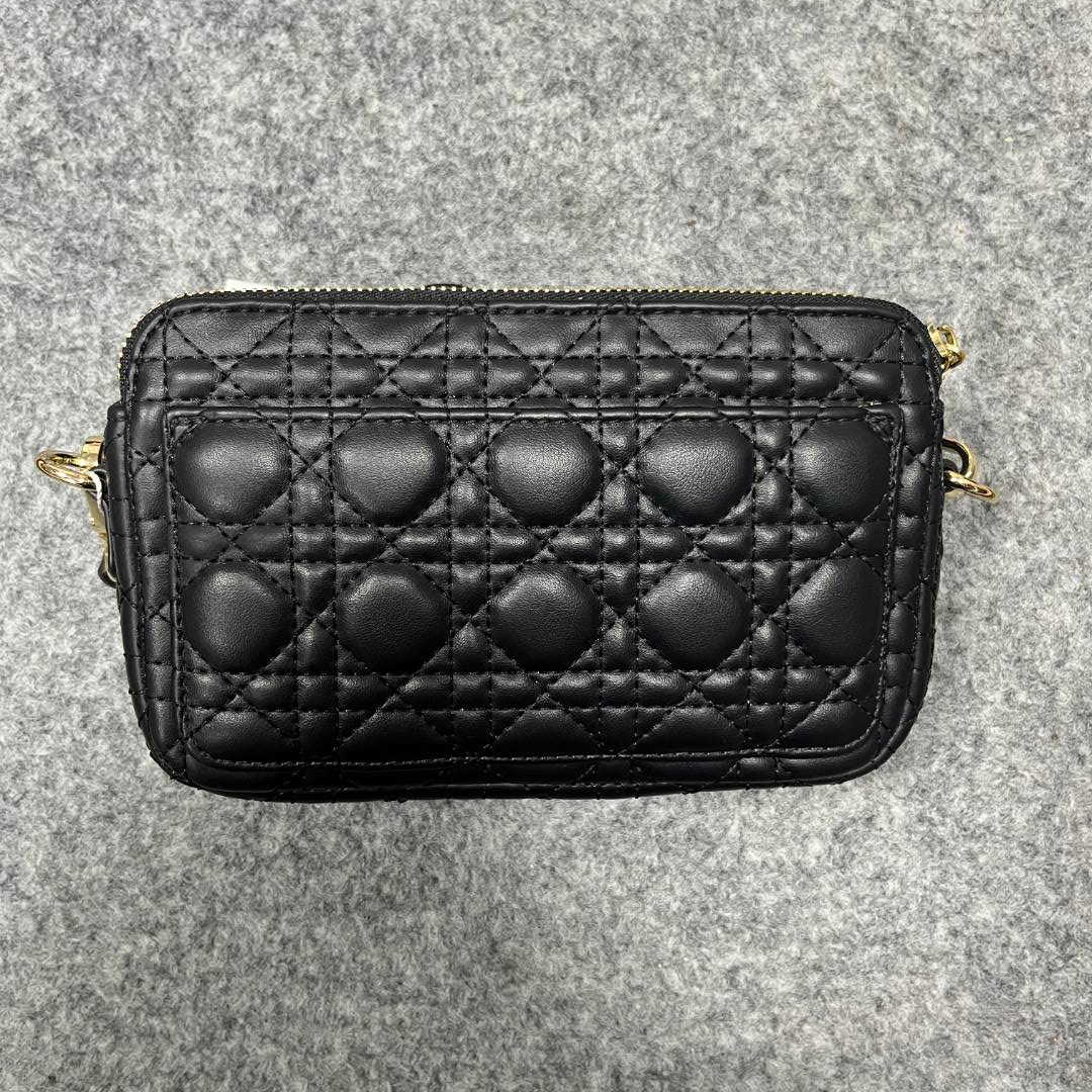 TOLEX2025新款时尚百搭手工女包五格黑色白色18cm