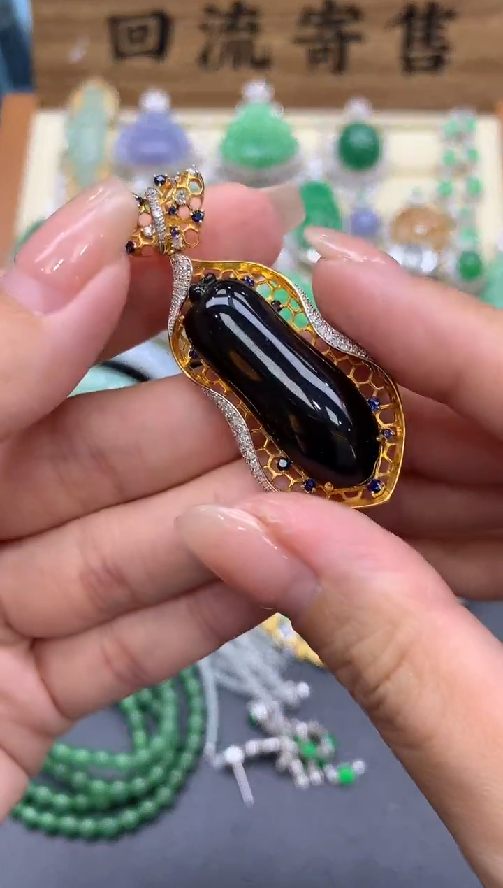 【闪购商品】翡翠颈饰18K金镶嵌533-中国好珍宝