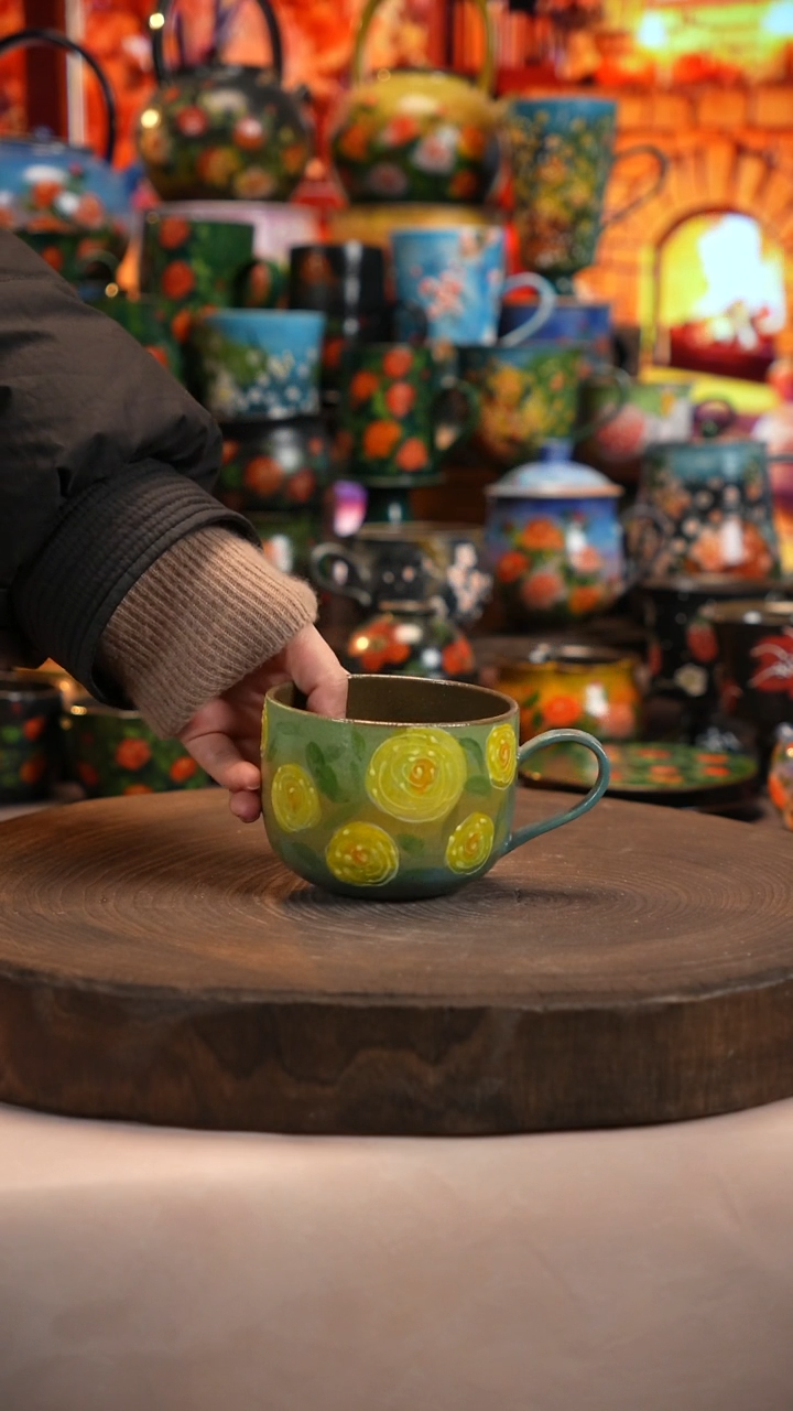 油画  釉下彩   杯子 