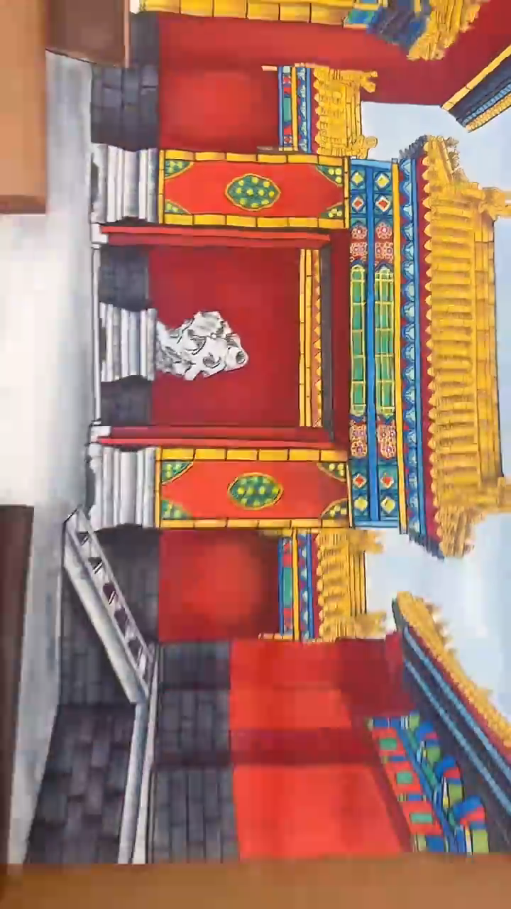书法12-6-16醒老师2平尺宫墙系列国画作品