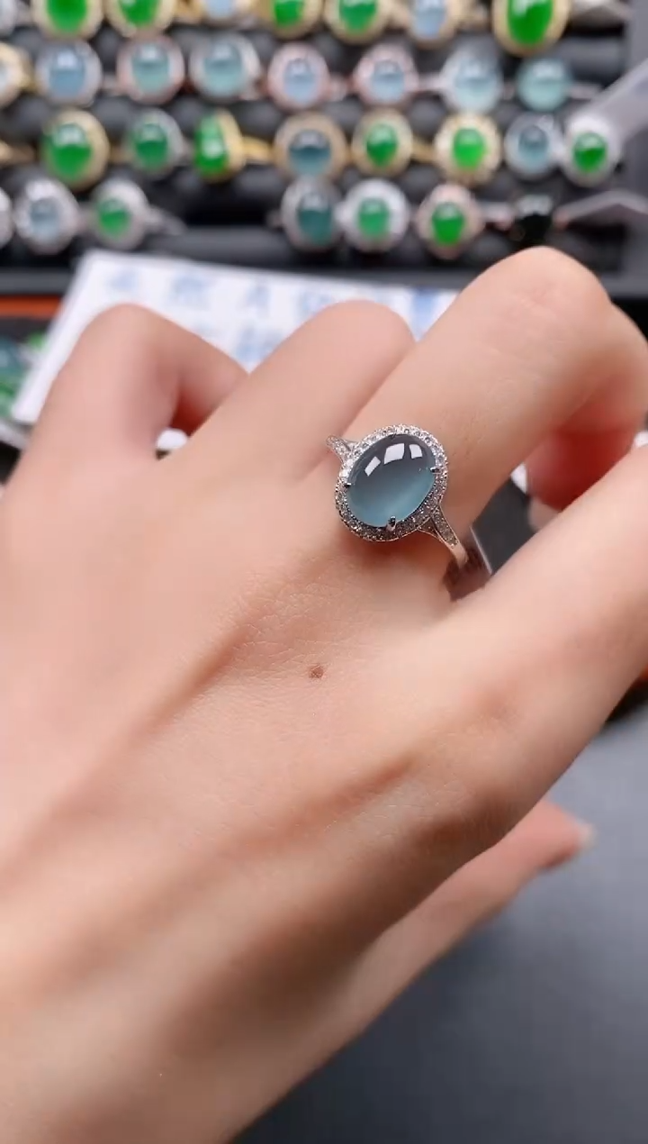 银S925镶嵌戒指翡翠11