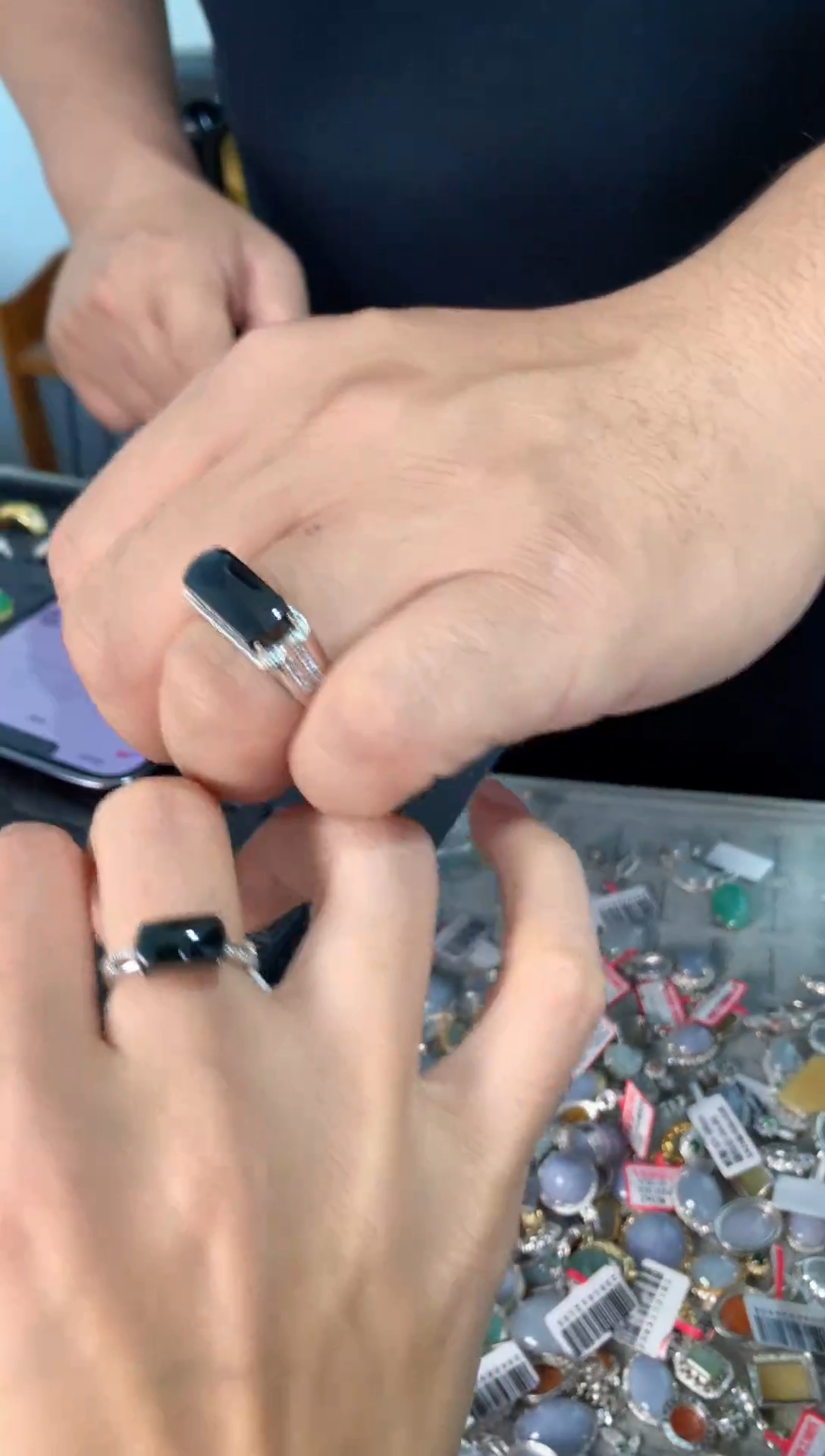 银S925镶嵌戒指翡翠777   8