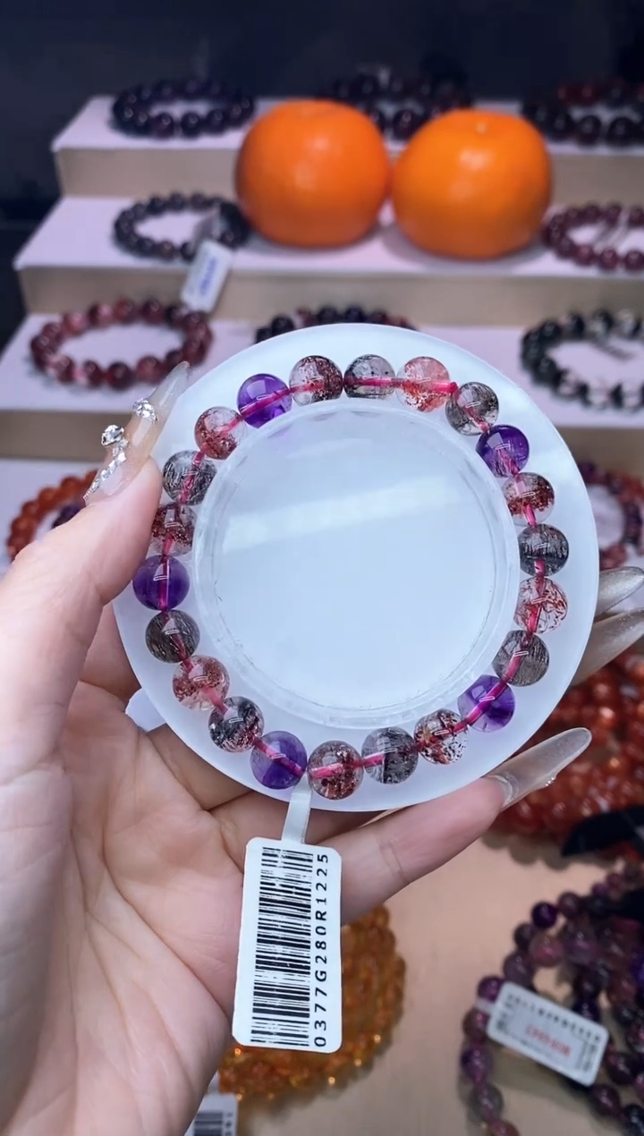 【闪购商品】水晶手链未镶嵌黑加仑超七8m+