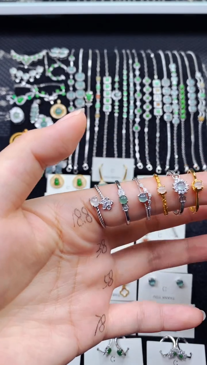 【闪购商品】翡翠戒指银S925镶嵌45364545