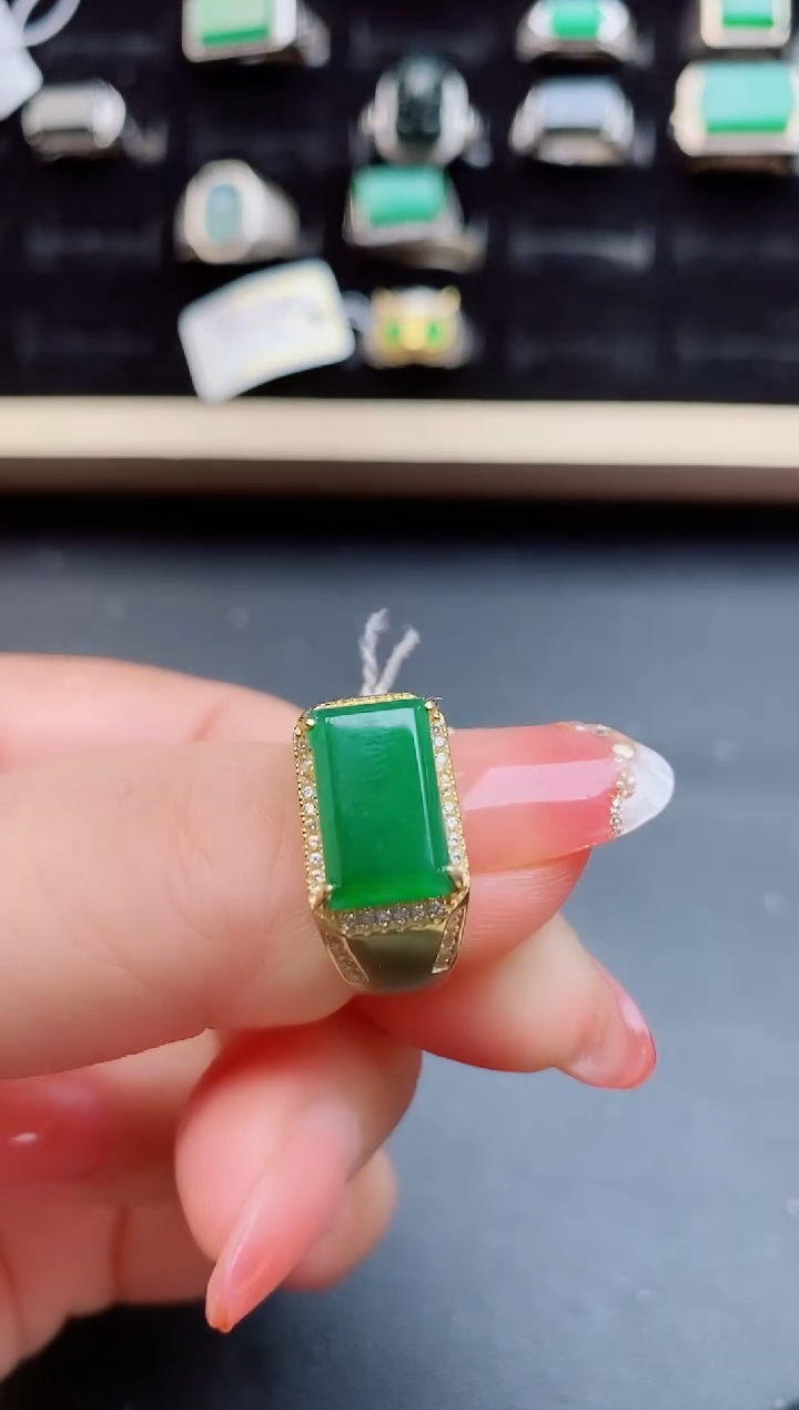 【闪购商品】翡翠戒指银S925镶嵌5080550