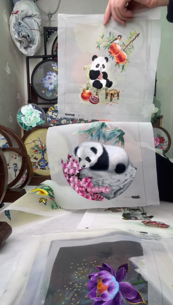 织绣玲*蕾苏绣作品苏绣绣片