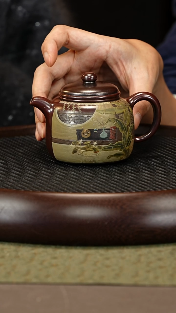 茶壶紫砂57 姚玲香 龙山古乌泥 匏尊250cc