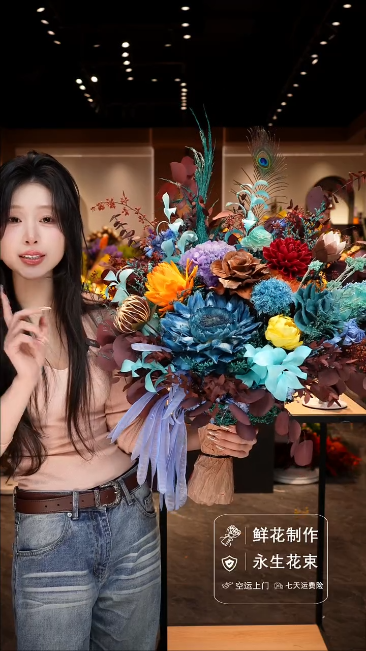 手工艺品琉璃手工花器花束空运包邮送货上门-以图片为准