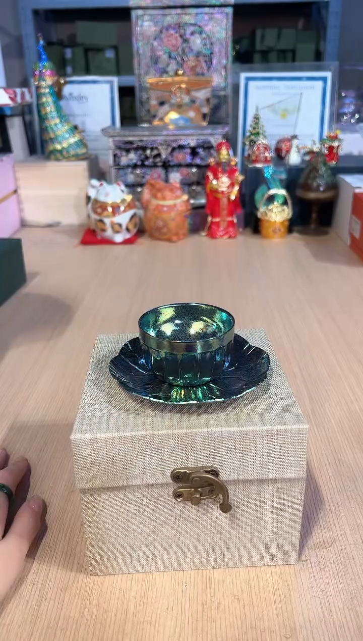 【闪购商品】杯40威众清莲茶杯碟（绿）   