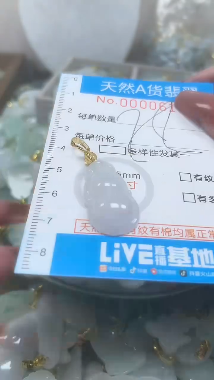 翡翠未镶嵌颈饰净货挂件-0615