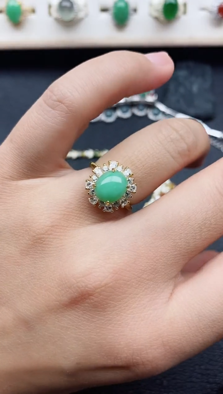 【闪购商品】翡翠戒指银S925镶嵌11111