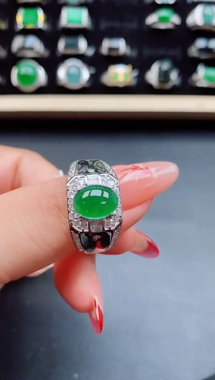 【闪购商品】翡翠戒指银S925镶嵌508005