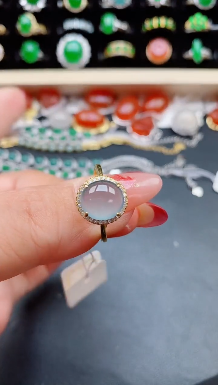 【闪购商品】翡翠戒指银S925镶嵌1232