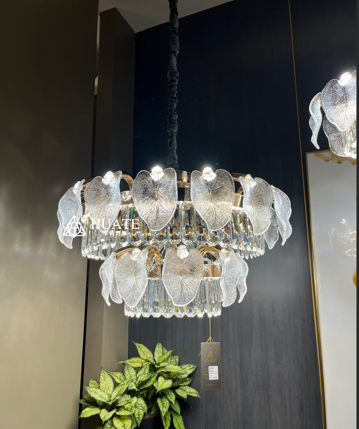梦幻水晶吊灯客厅网红ins风高级感灯具花开富贵法式轻奢水晶吊灯