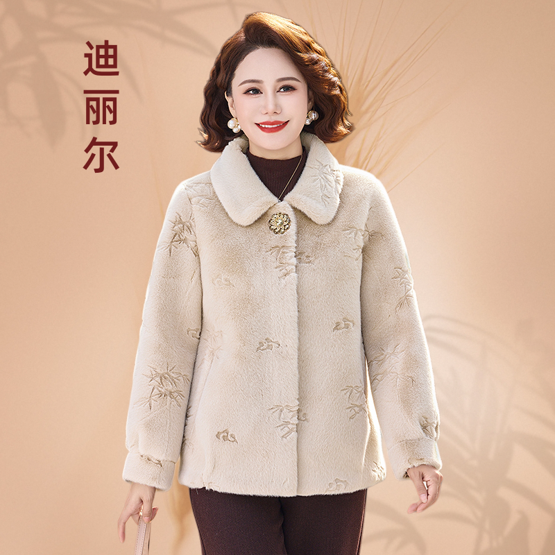 2025冬季新款轻奢风大衣中老年女装加厚外套气质时尚保暖外套