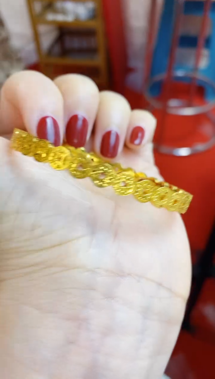 合金无004铜钱开口手镯