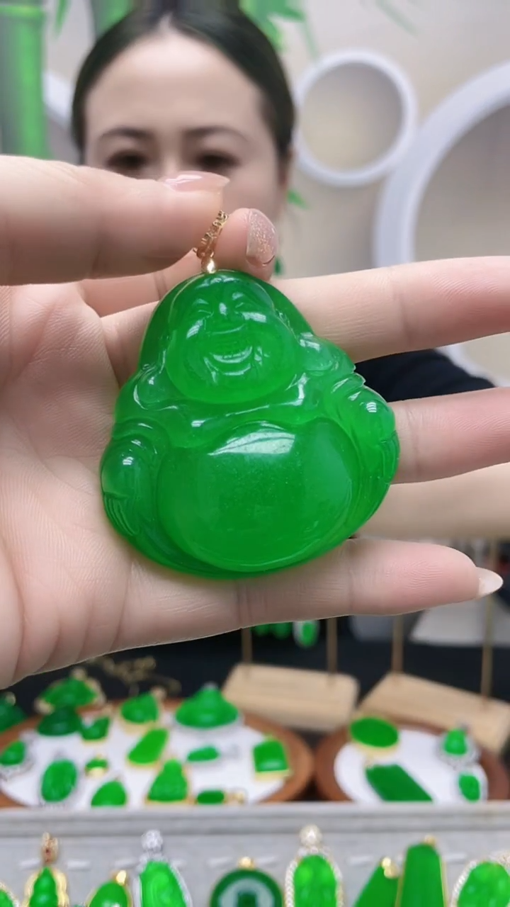 吊坠(赠链)14K金镶嵌翡翠B81