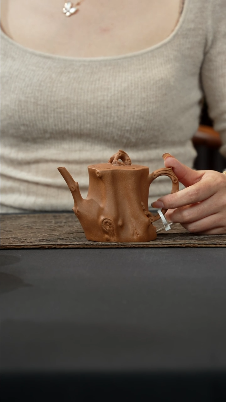 紫砂茶壶老段泥树桩壶180cc