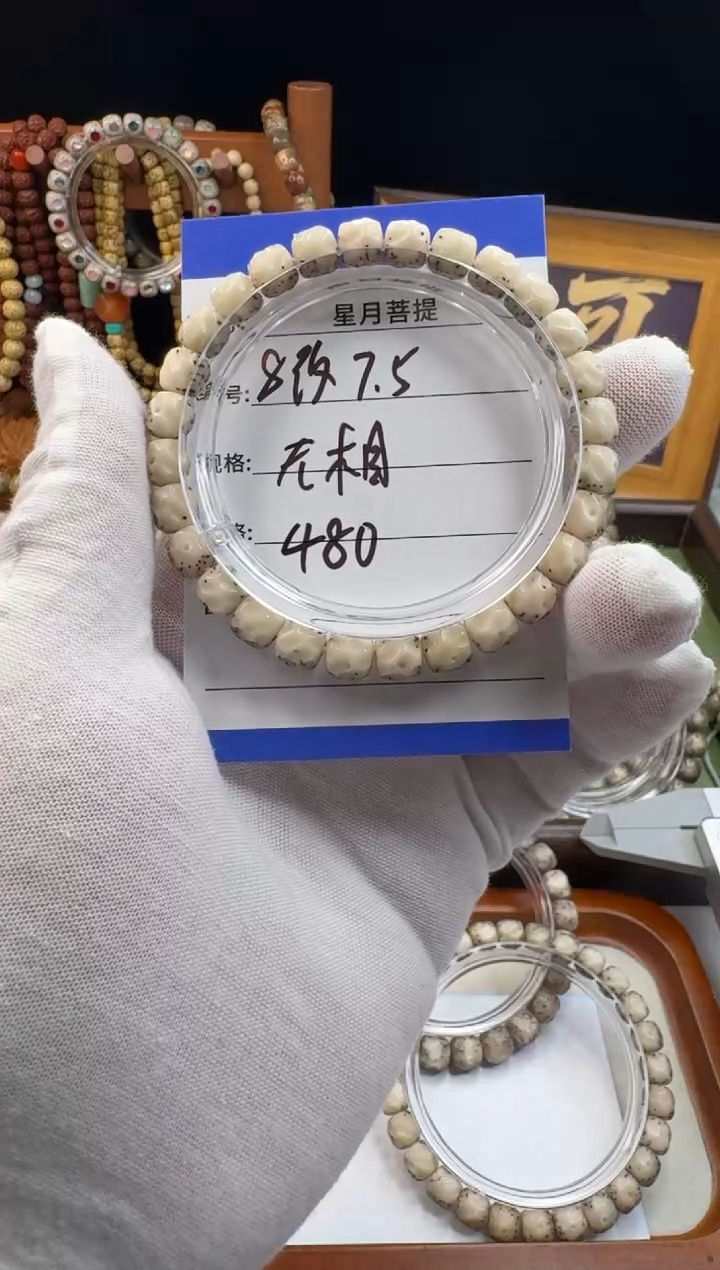 手串星月菩提?**H星月菩提石玉料无相