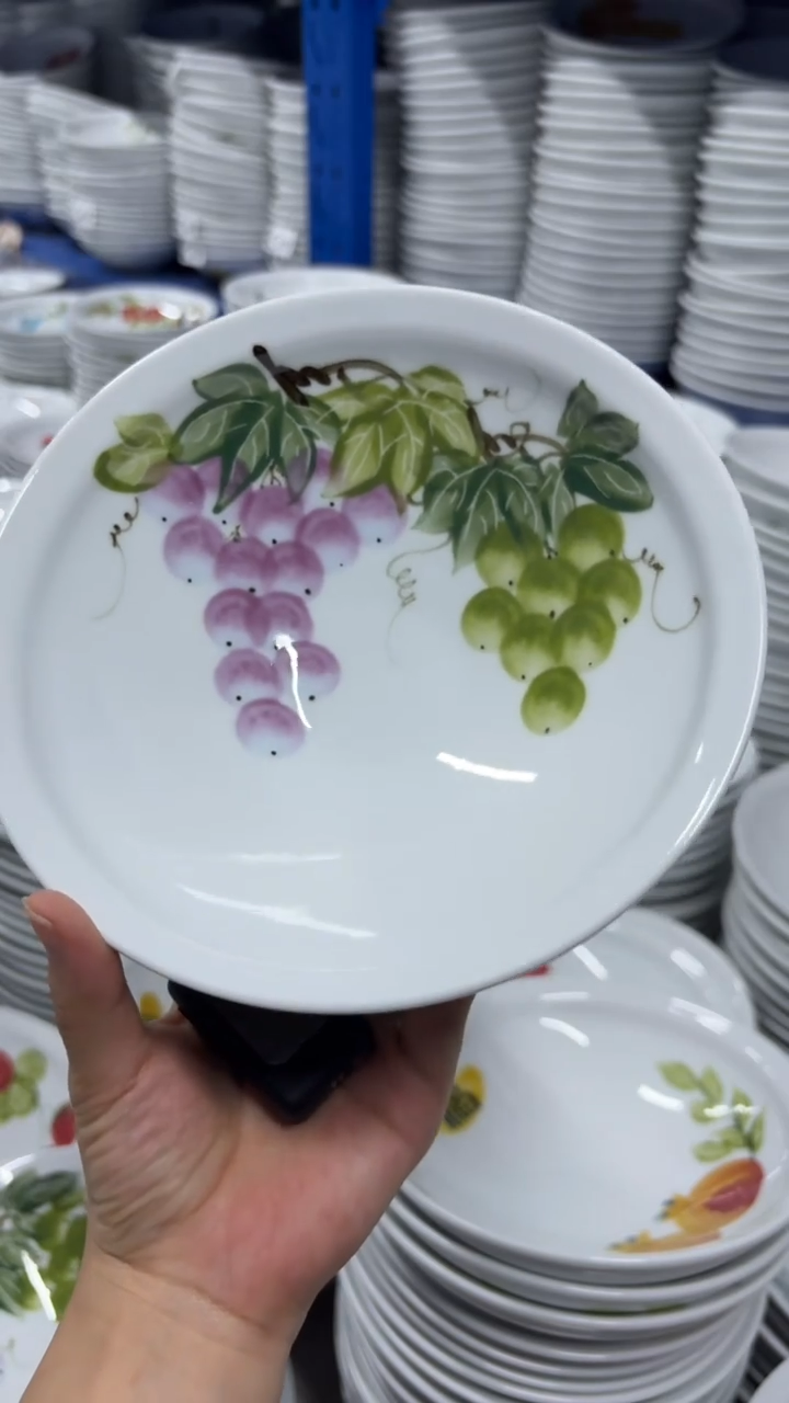 瓷片景德镇手绘釉中彩（食品级）大斗笠碗
