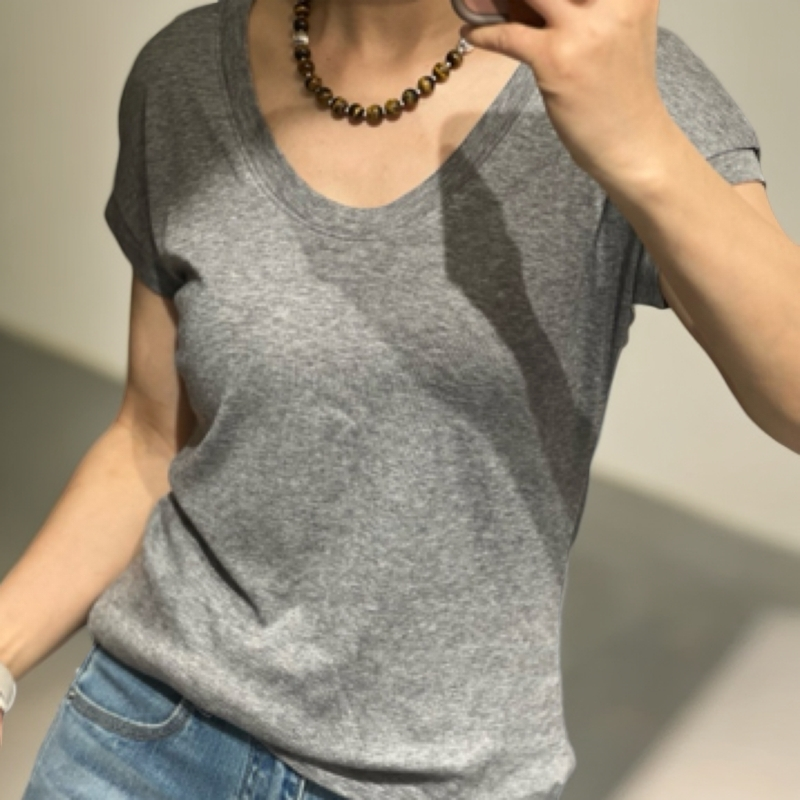 时尚褶皱宽松螺纹半袖运动T恤夏季修身型短袖静奢风