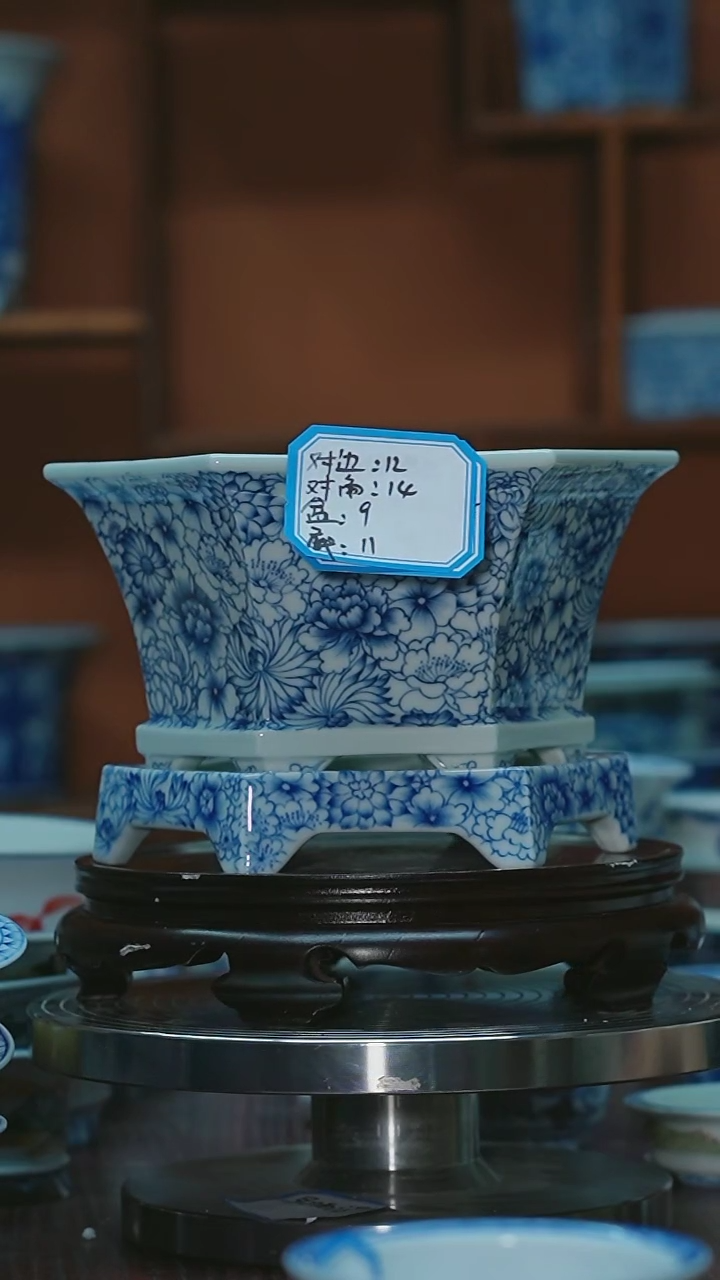 【闪购商品】白泥花盆手绘陶瓷内口高深