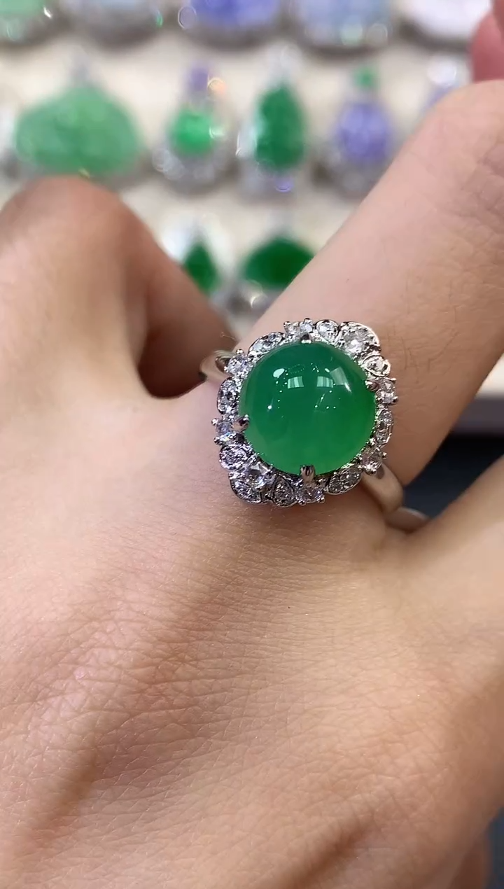 【闪购商品】翡翠戒指18K金镶嵌b150        