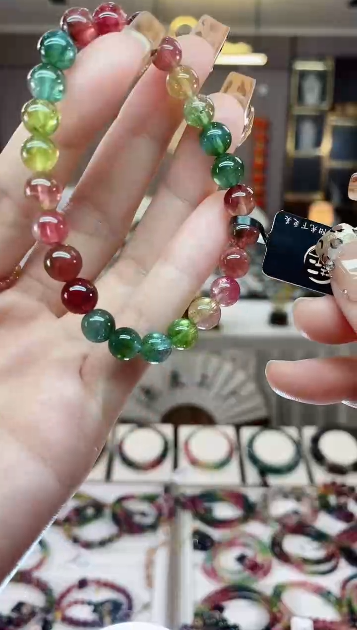 【闪购商品】西瓜净体单圈手串7mm+未镶嵌碧玺一物一证dan