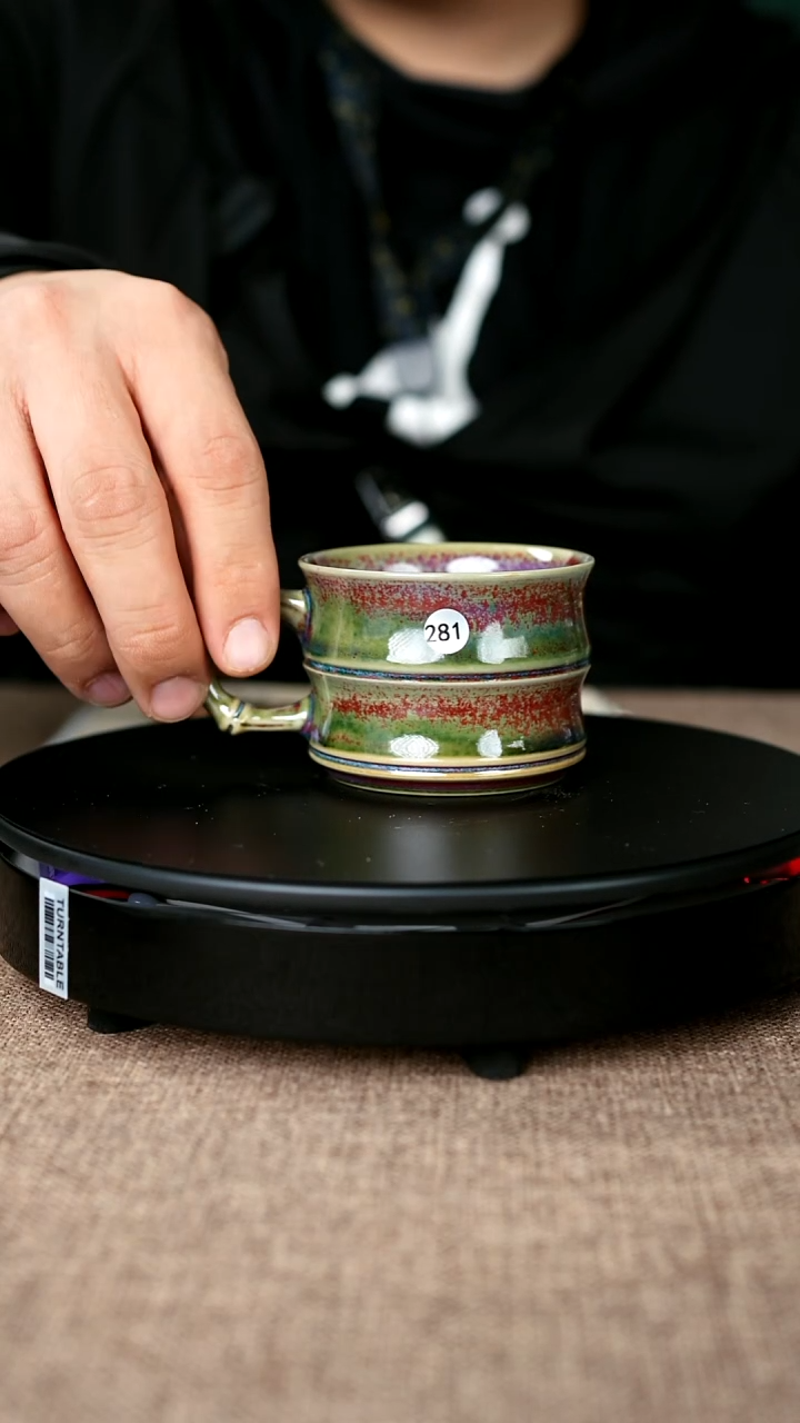 杯子281#李盼龙一级品原矿钧瓷竹节马克杯