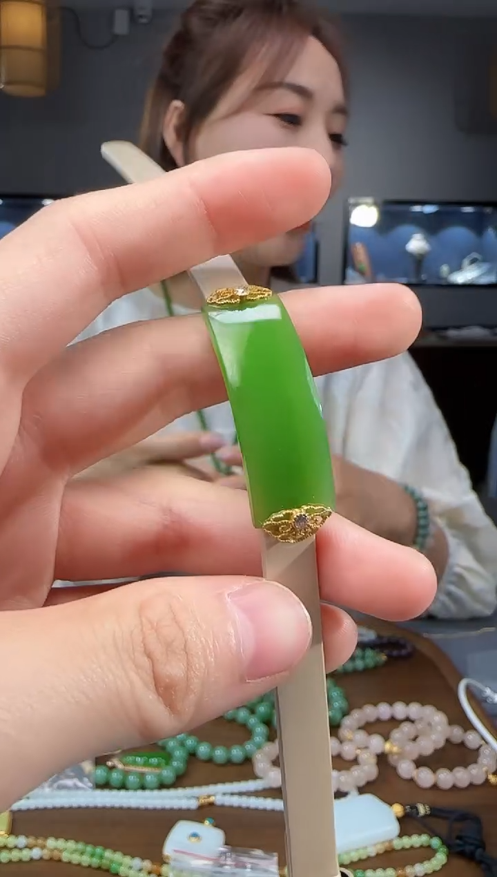 手链18K金镶嵌和田玉1