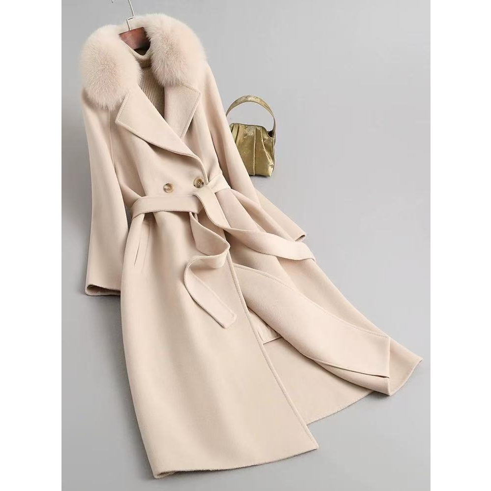 毛呢大衣女2025冬季新款高级感夹棉外套中长款女S811065