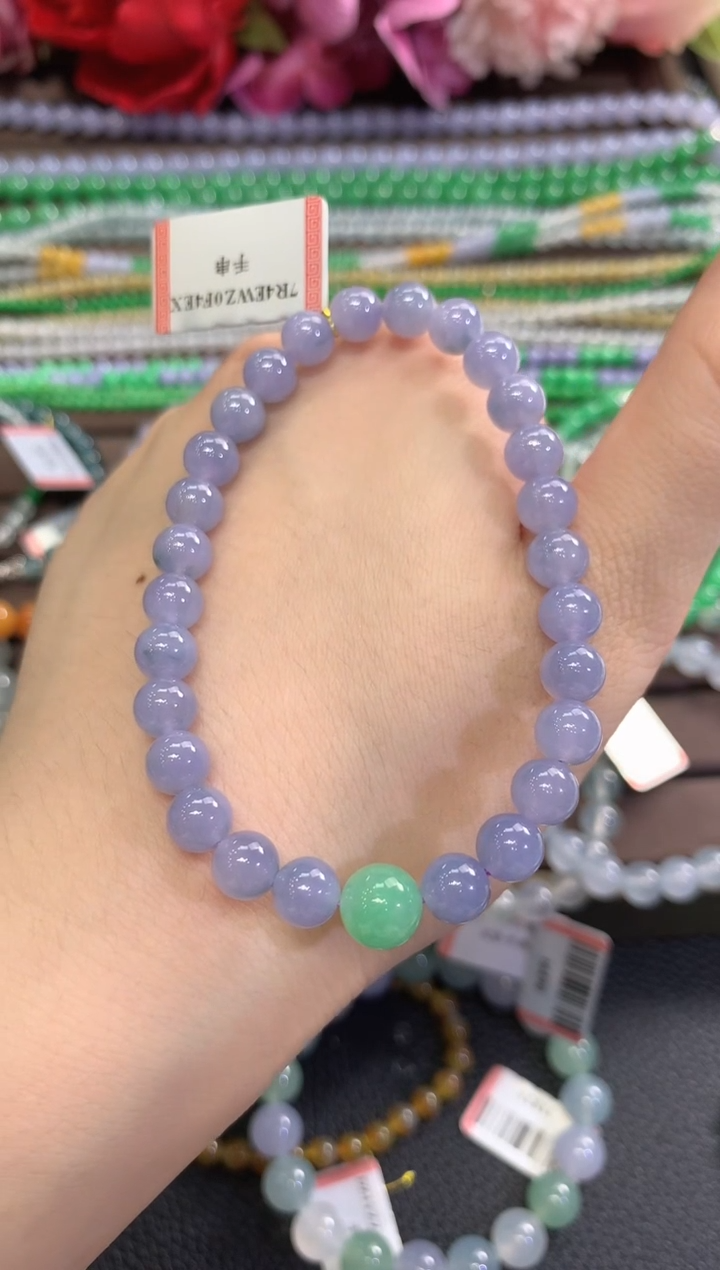 未镶嵌手串翡翠春日珠宝 D155紫货有色差