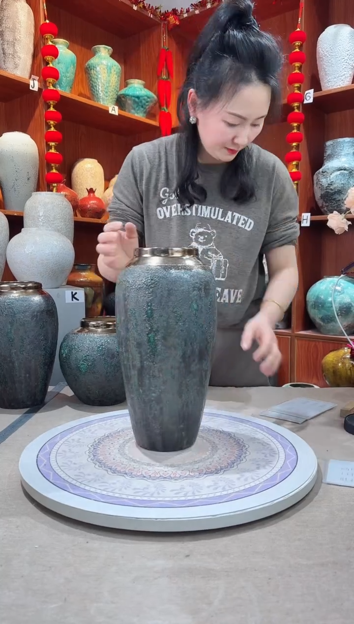 【闪购商品】瓶精品陶瓷花瓶 无花 青铜 大号