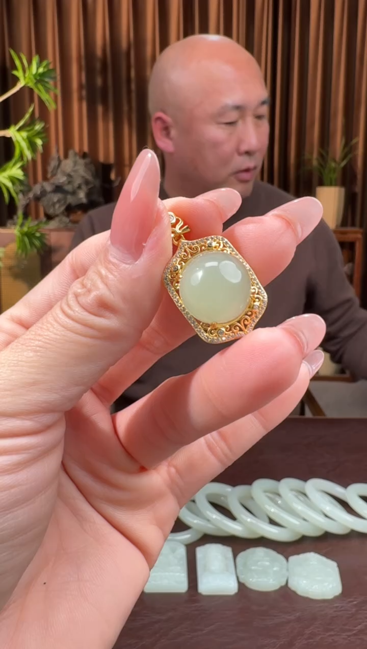 颈饰银S925镶嵌和田玉34天明12.4多样性拍一发一