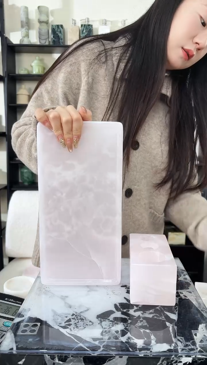 石材小***恼粉玉套组,089-1+新托盘