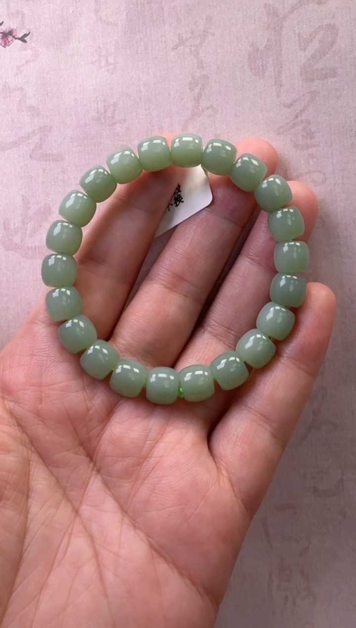 【闪购商品】和田玉（碧玉）手串未镶嵌粉青手串