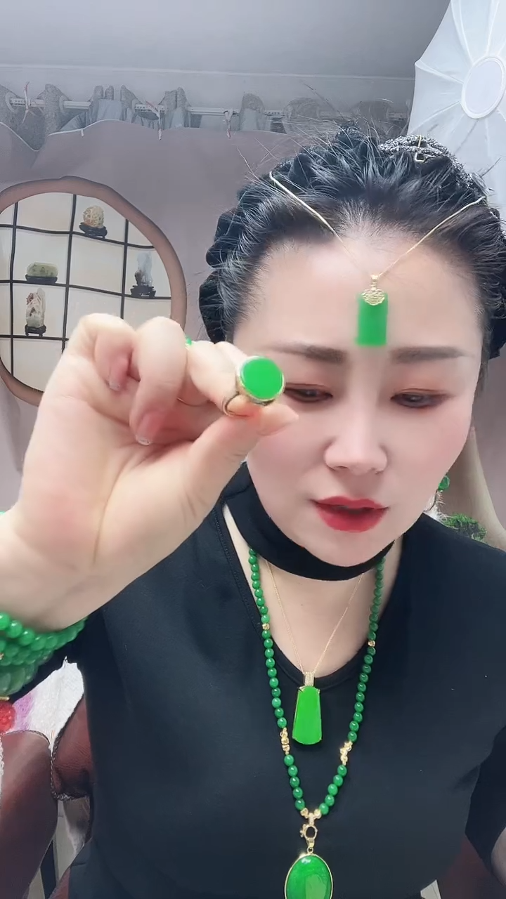 【闪购商品】翡翠戒指14K金镶嵌A61号