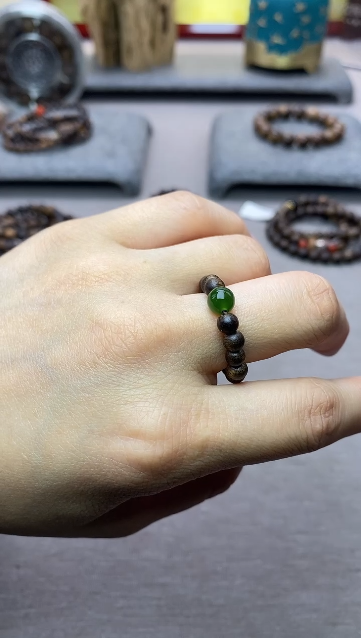 【闪购商品】沉香沉香碎屑紫棋戒指04