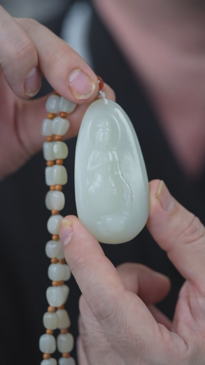 颈饰未镶嵌和田玉观音