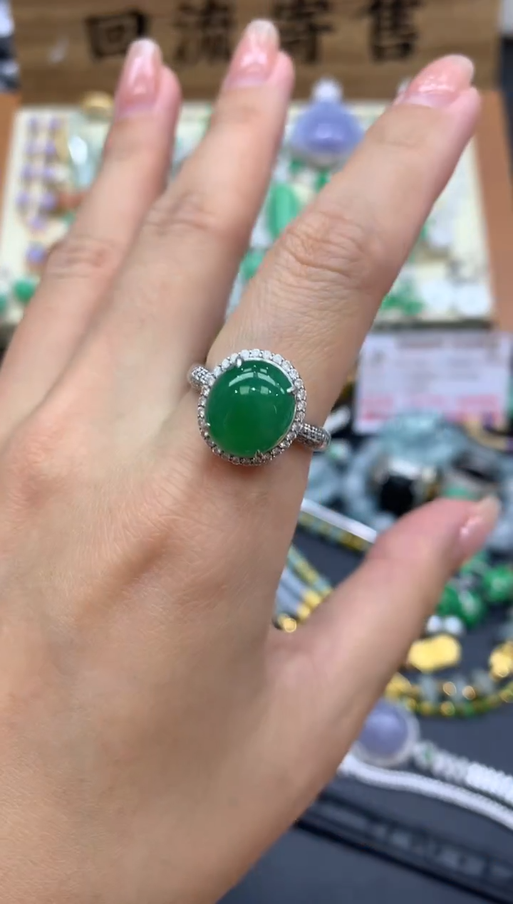 【闪购商品】翡翠戒指18K金镶嵌430-中国好珍宝
